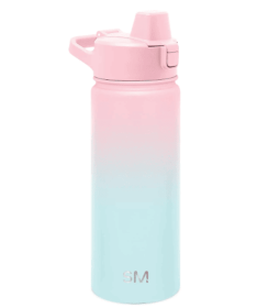 Simple Modern 18 fl oz Insulated Stainless Steel Summit Water Bottle with Covered Silicone Straw Lid | Sweet Taffy
