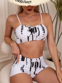 Women's Bikini Set Boxers With A Pull-in Bikini Suit For Vacation Chic (Option: White-XXL)