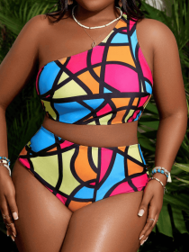 Women's Two-piece Casual Swimsuit P258 (Option: Design and color-4XL)