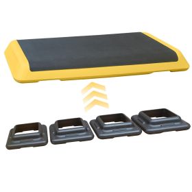 Adjustable Aerobic Stepper Fitness Stepper With 4 Lifts Fitness And Exercise Platform Trainer (Option: Black and yellow)