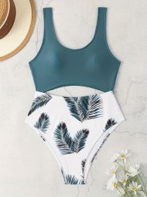 Women's Fashionable One-piece Swimming Suit, Sexy Backless Solid-color All-in-one Swimsuit, Beach Style. (Option: Peacock blue-S)