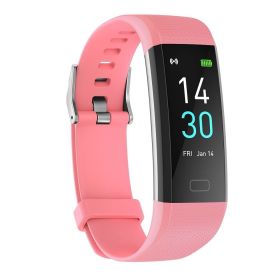 S5 Fitness Tracker Smart Watch Sports Watch Bracelet blood pressure fitness heart rate meter step temperature waterproof sports bracelet (Color: Pink)